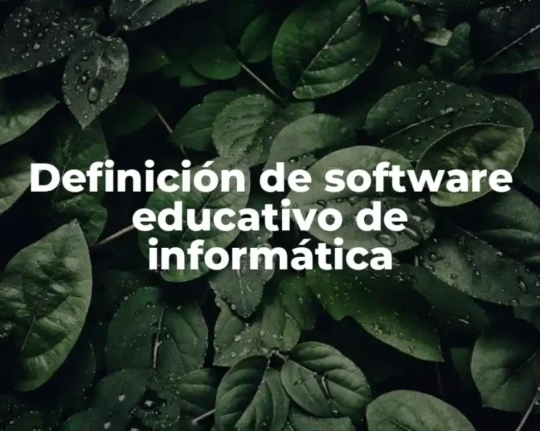 Definición de software educativo de informática