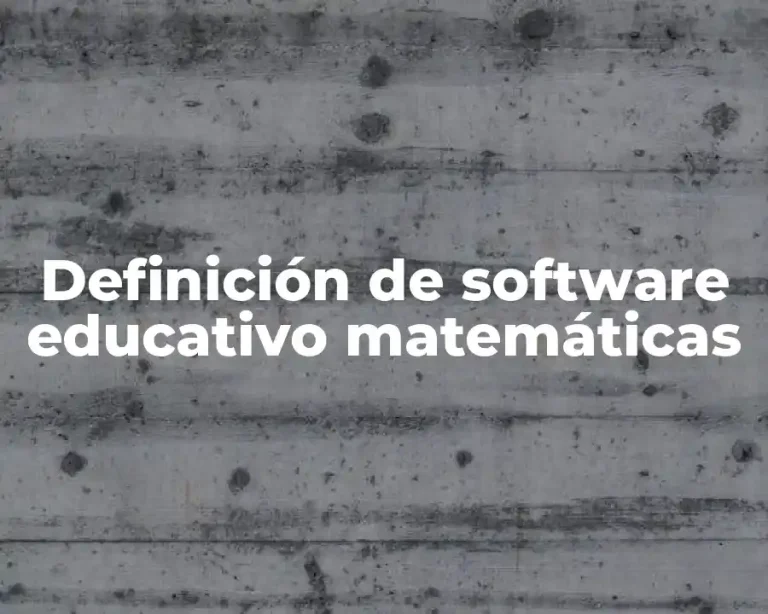 Definición de software educativo matemáticas