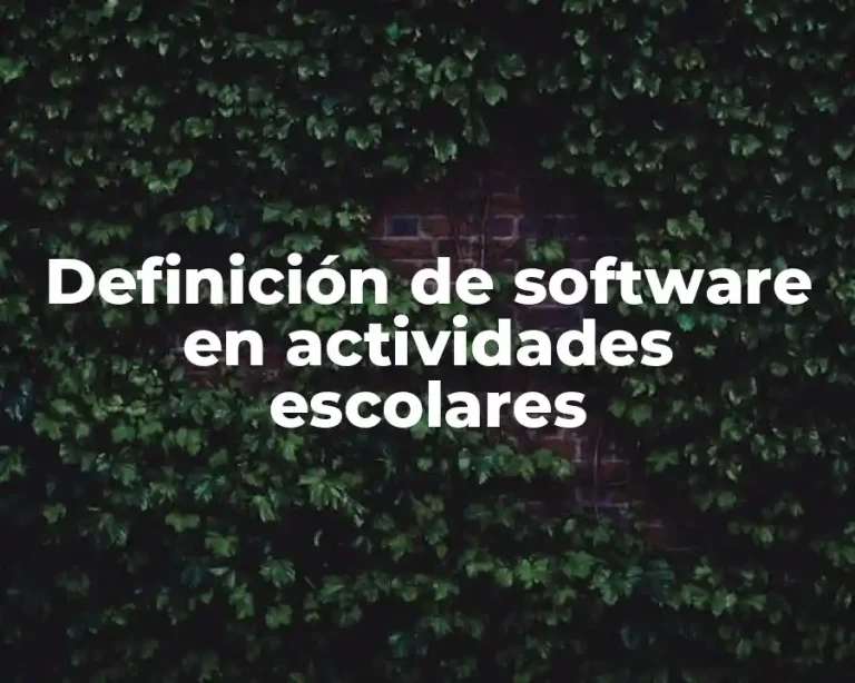 Definición de software en actividades escolares