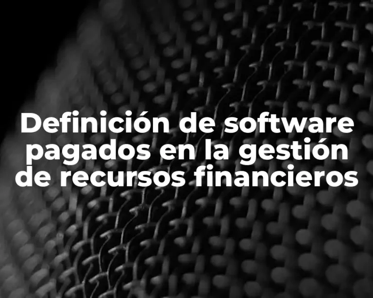 Definición de software pagados en la gestión de recursos financieros