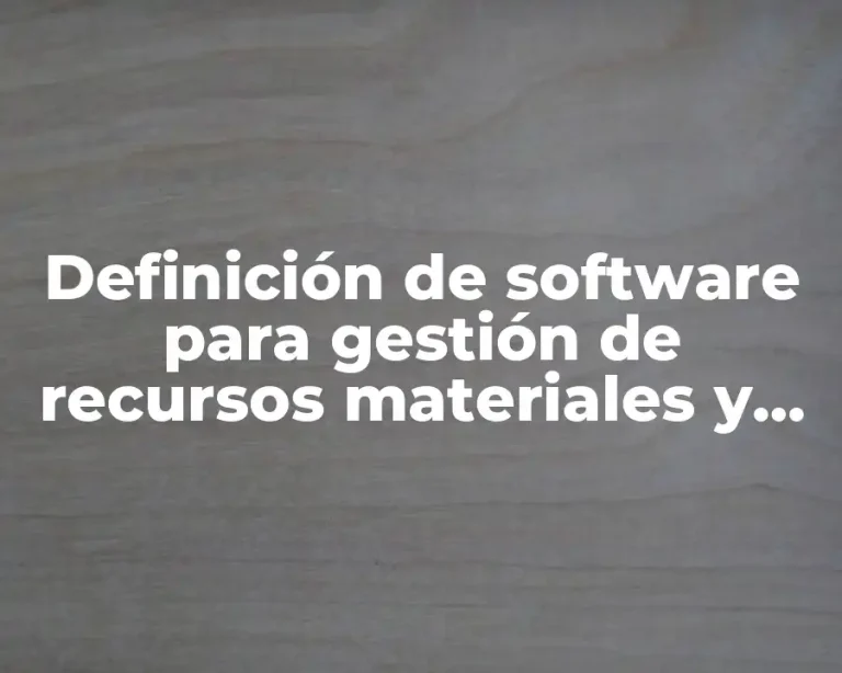 Definición de software para gestión de recursos materiales y financieros