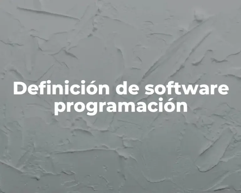 Definición de software programación