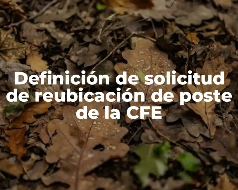 Definición de solicitud de reubicación de poste de la CFE