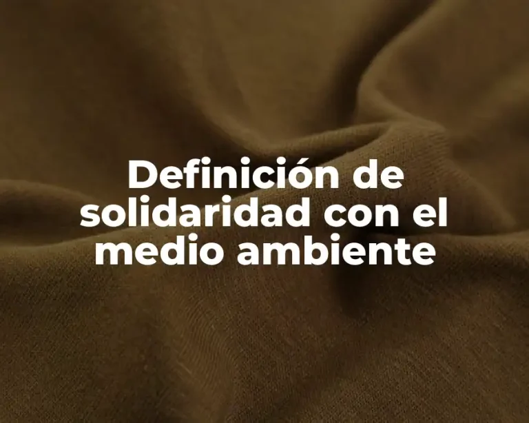 Definición de solidaridad con el medio ambiente