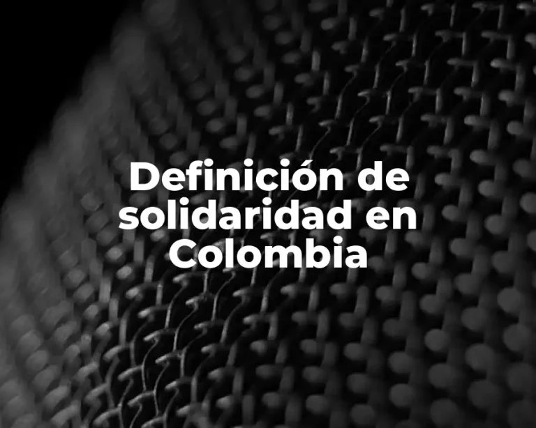 Definición de solidaridad en Colombia