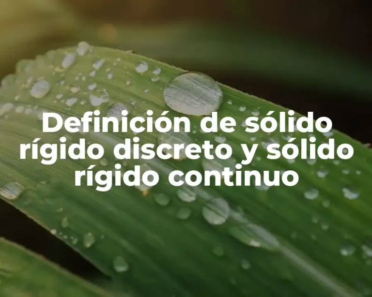 Definición de sólido rígido discreto y sólido rígido continuo