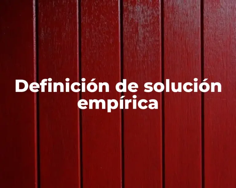 Definición de solución empírica