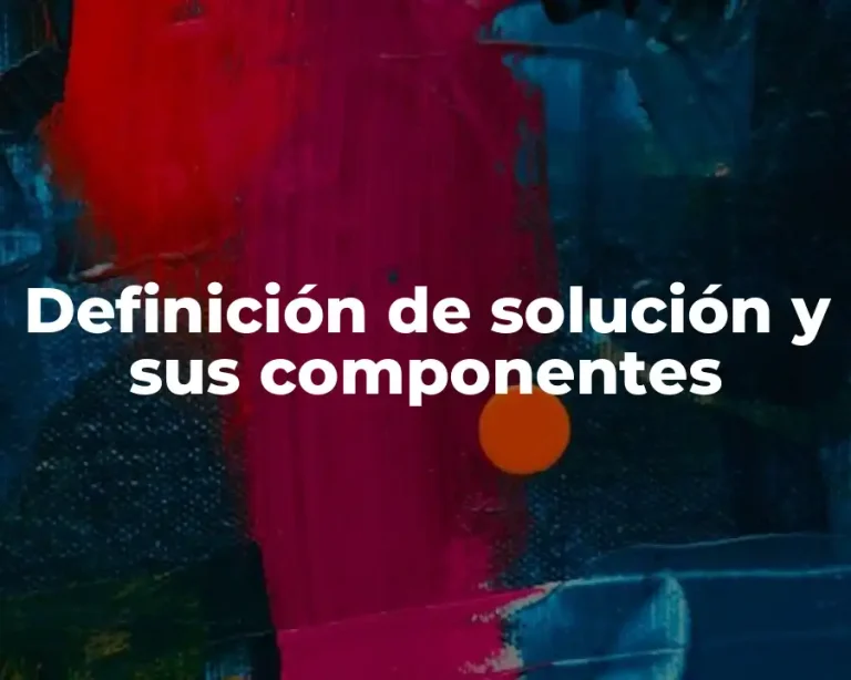 Definición de solución y sus componentes