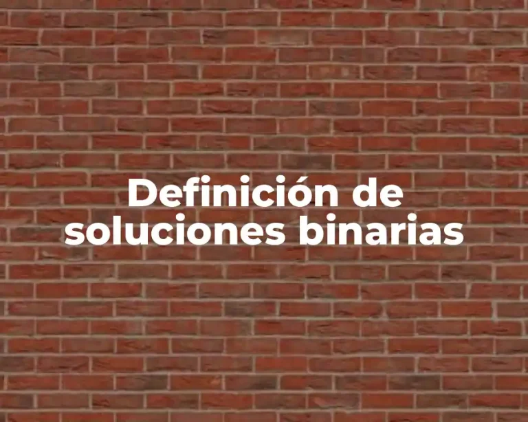 Definición de soluciones binarias