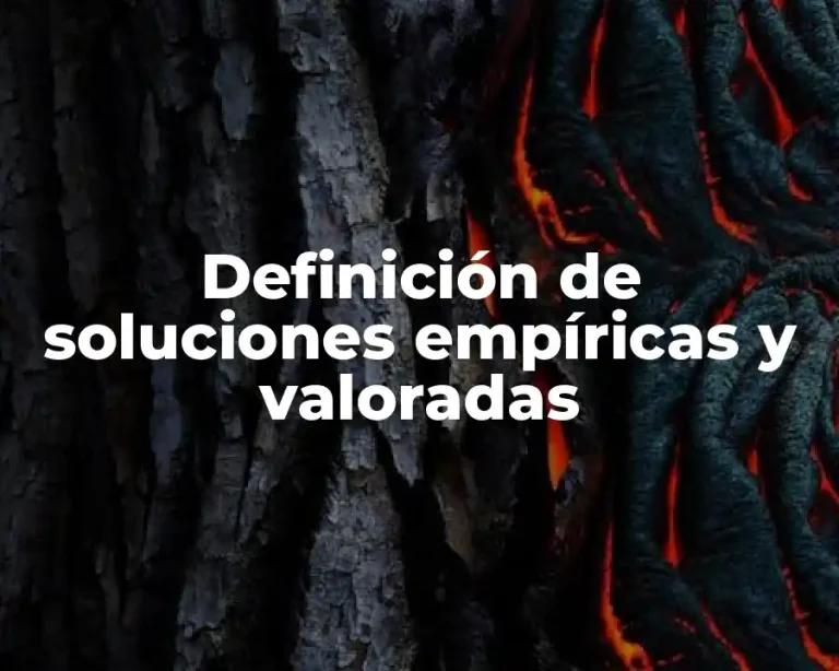 Definición de soluciones empíricas y valoradas