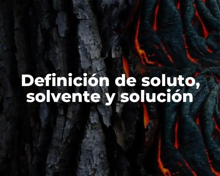 Definición de soluto, solvente y solución