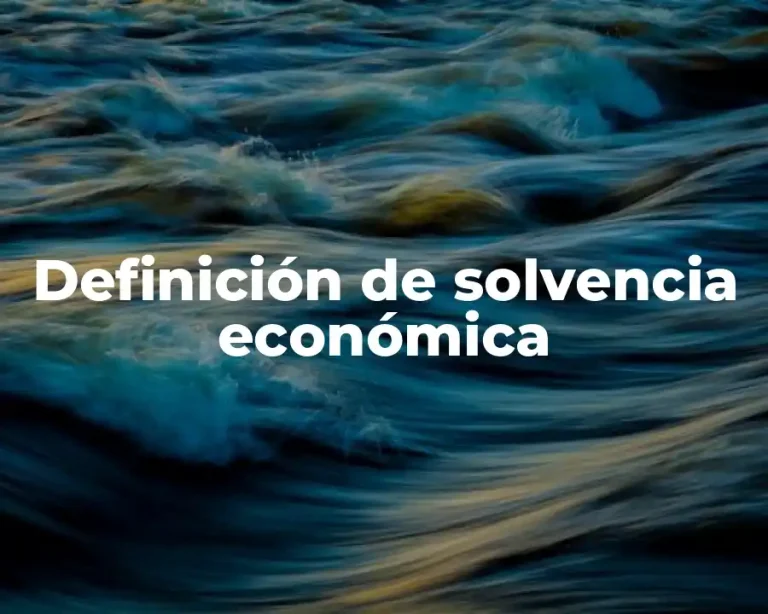 Definición de solvencia económica