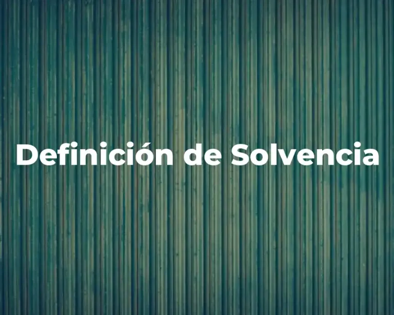 Definición de Solvencia