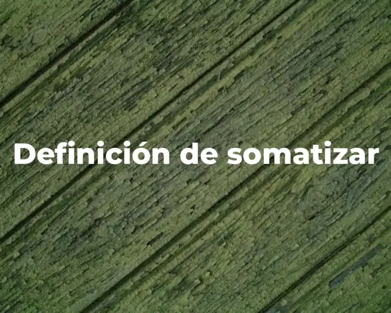 Definición de somatizar