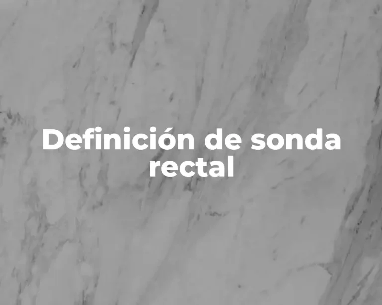 Definición de sonda rectal