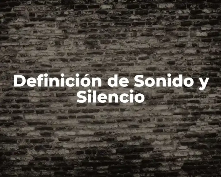 Definición de Sonido y Silencio