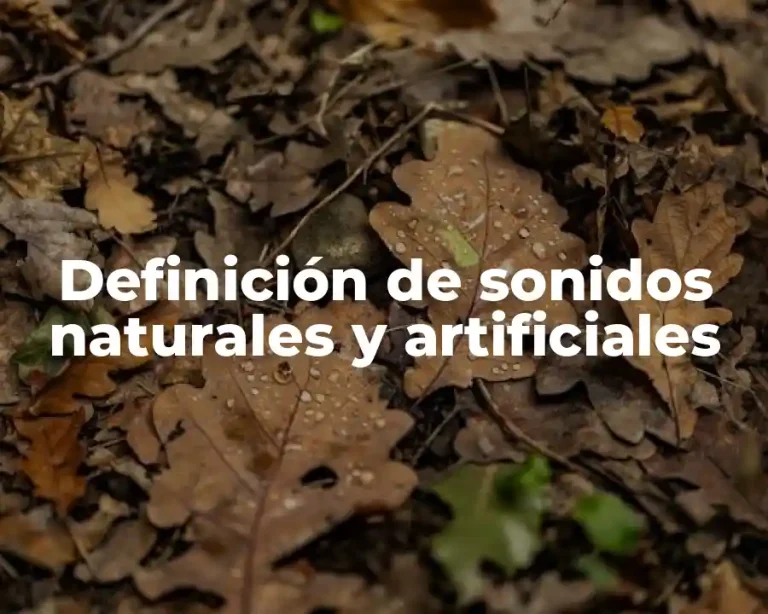 Definición de sonidos naturales y artificiales