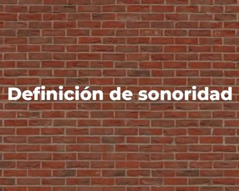 Definición de sonoridad