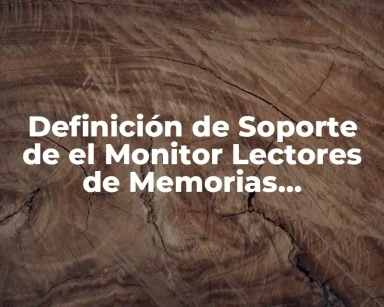 Definición de Soporte de el Monitor Lectores de Memorias Extranjeras
