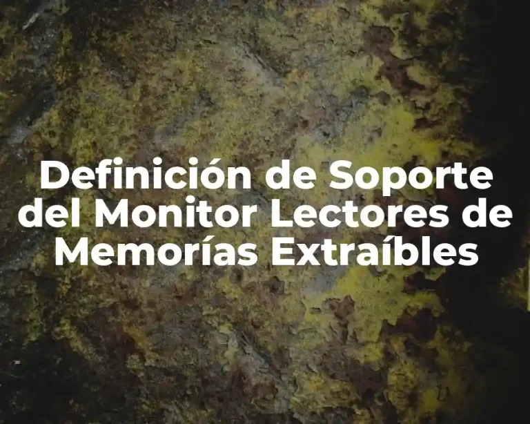 Definición de Soporte del Monitor Lectores de Memorías Extraíbles