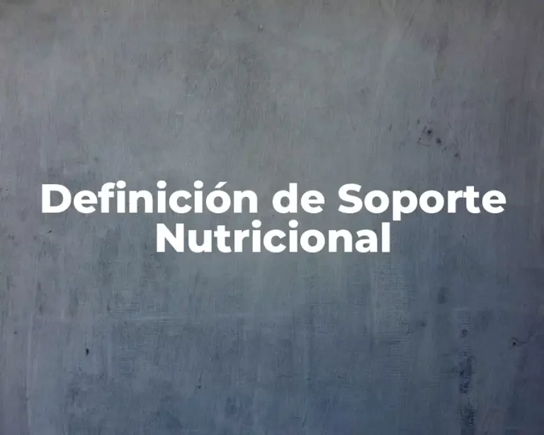 Definición de Soporte Nutricional