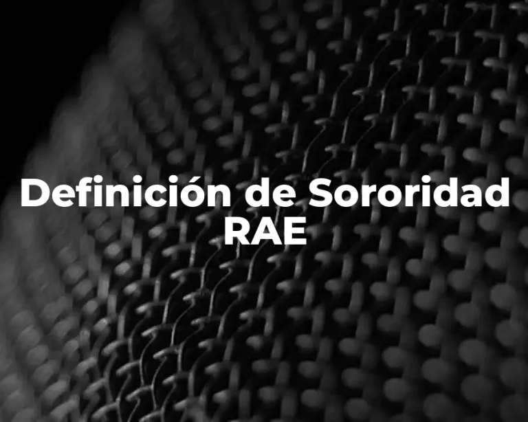 Definición de Sororidad RAE