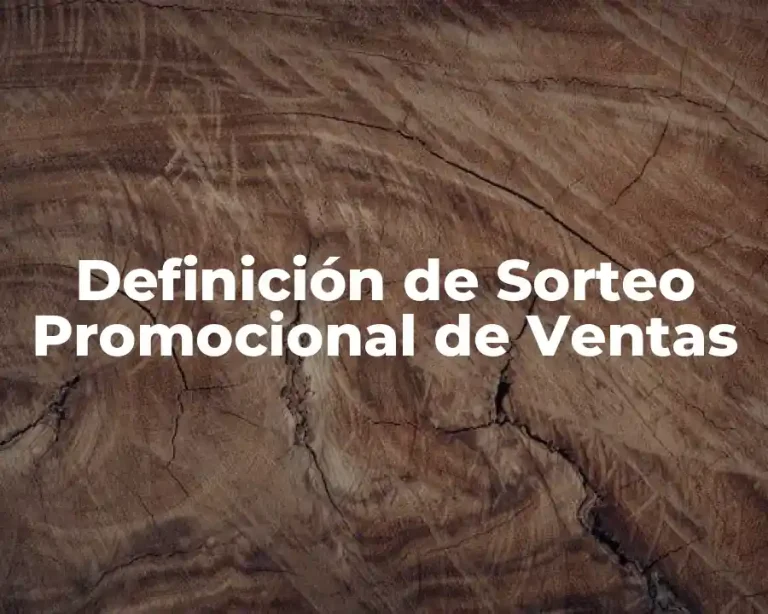 Definición de Sorteo Promocional de Ventas