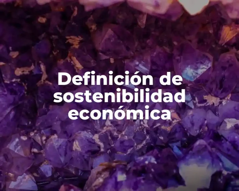 Definición de sostenibilidad económica