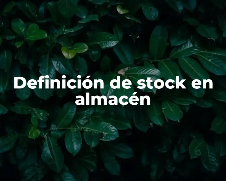Definición de stock en almacén