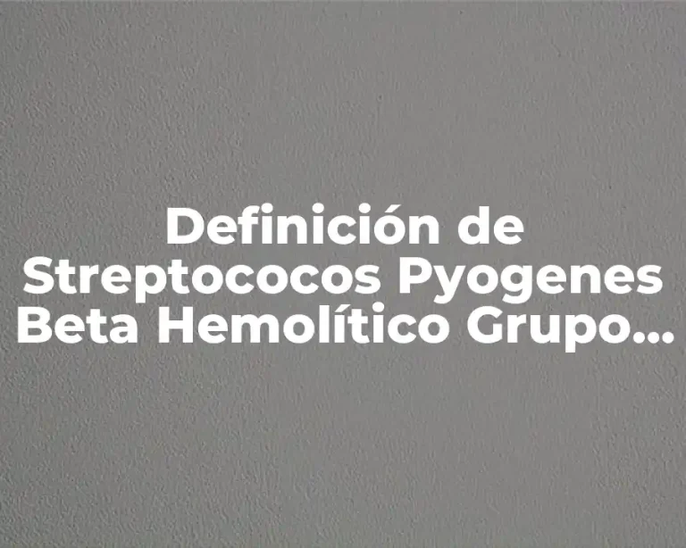 Definición de Streptococos Pyogenes Beta Hemolítico Grupo A