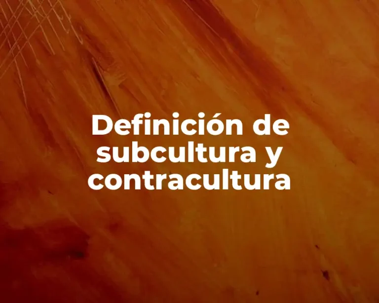 Definición de subcultura y contracultura