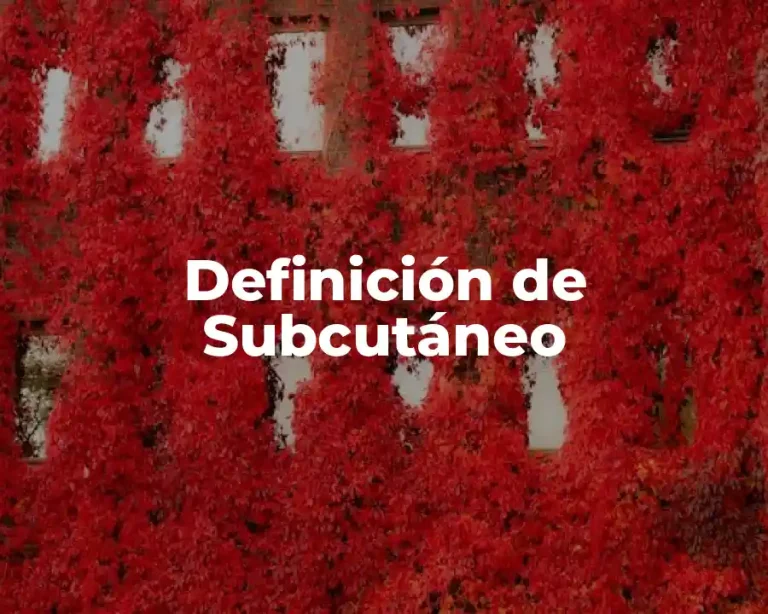 Definición de Subcutáneo