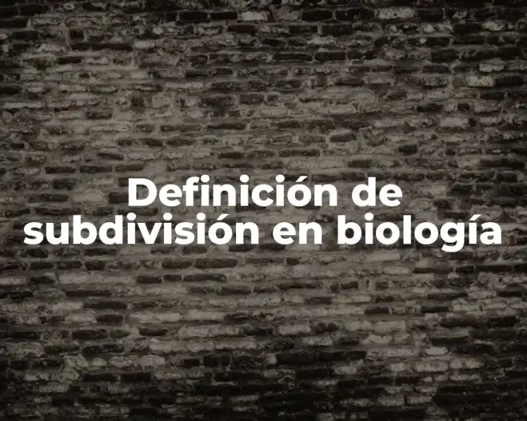 Definición de subdivisión en biología