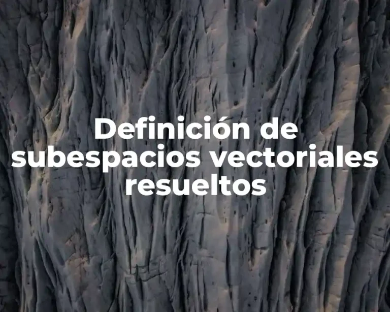 Definición de subespacios vectoriales resueltos