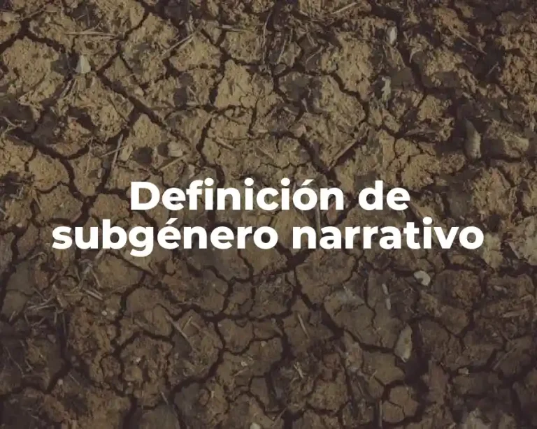 Definición de subgénero narrativo
