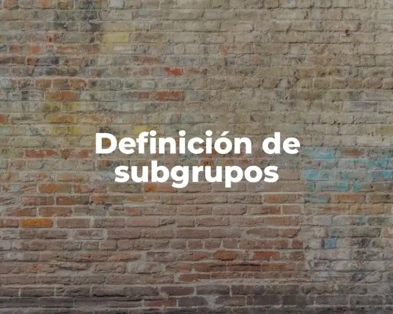 Definición de subgrupos
