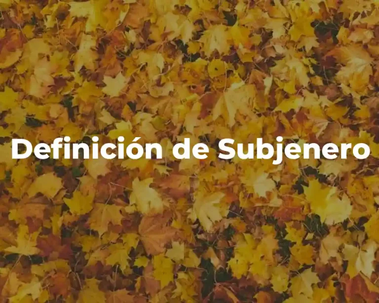 Definición de Subjenero