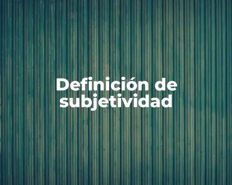 Definición de subjetividad