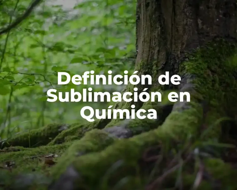 Definición de Sublimación en Química