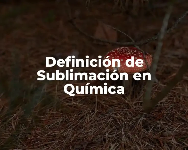 Definición de Sublimación en Química