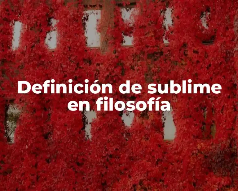 Definición de sublime en filosofía