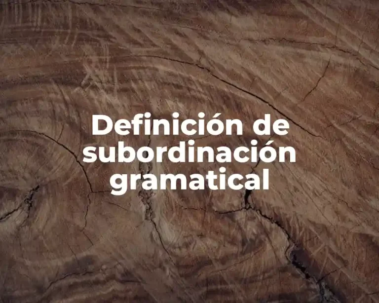 Definición de subordinación gramatical