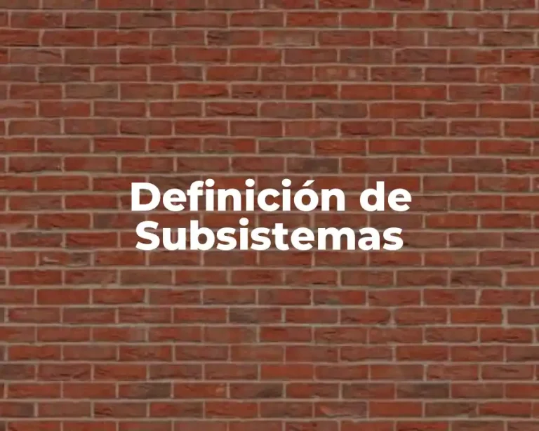 Definición de Subsistemas