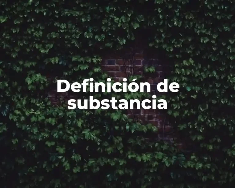 Definición de substancia