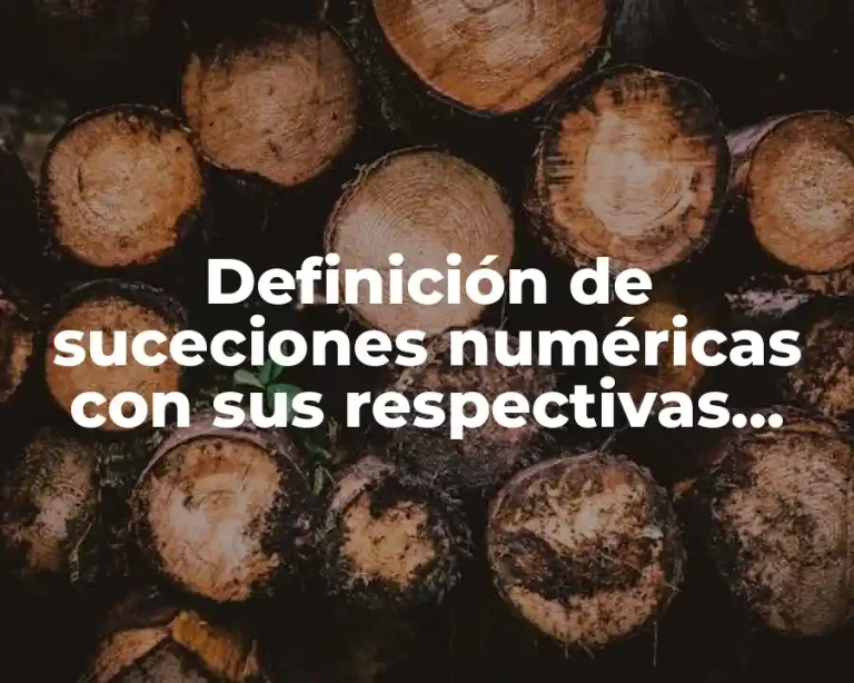 Definición de suceciones numéricas con sus respectivas fórmulas o patrones