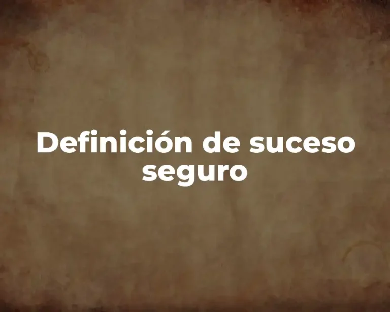Definición de suceso seguro