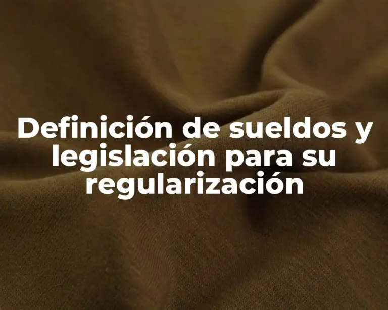 Definición de sueldos y legislación para su regularización