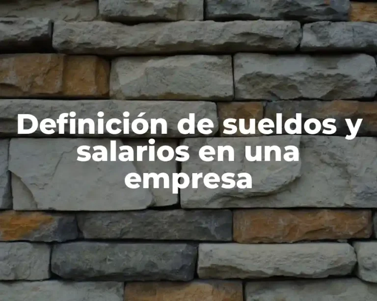 Definición de sueldos y salarios en una empresa