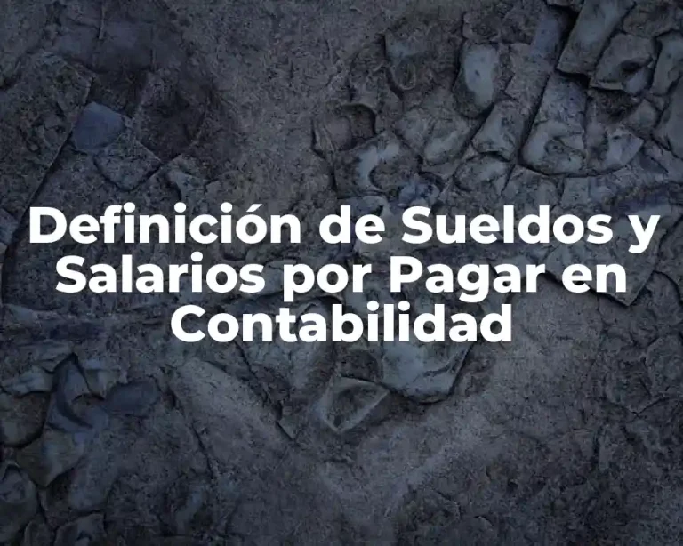 Definición de Sueldos y Salarios por Pagar en Contabilidad