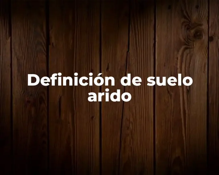 Definición de suelo arido